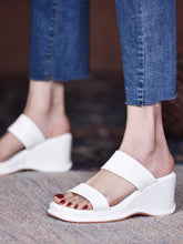 Sandales à Platforme Compensée Unies pour Femmes